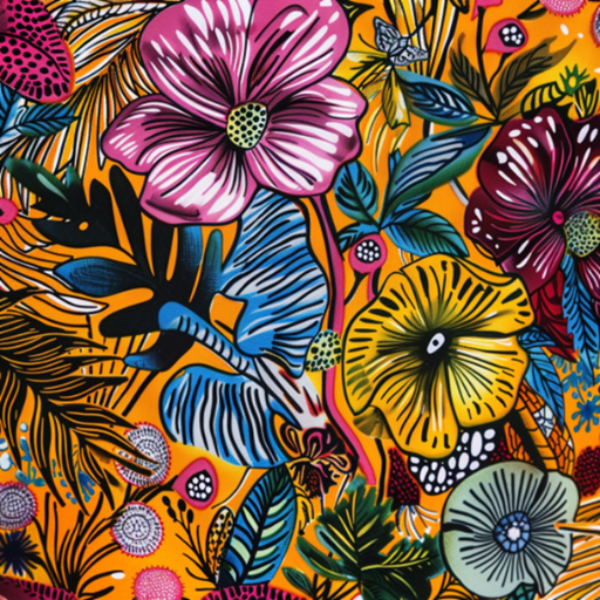 African fabrics design inspired by beautiful flowers