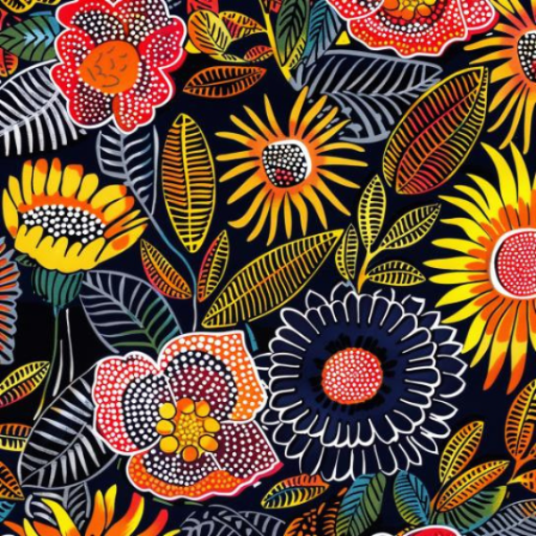 African fabrics design inspired by beautiful flowers